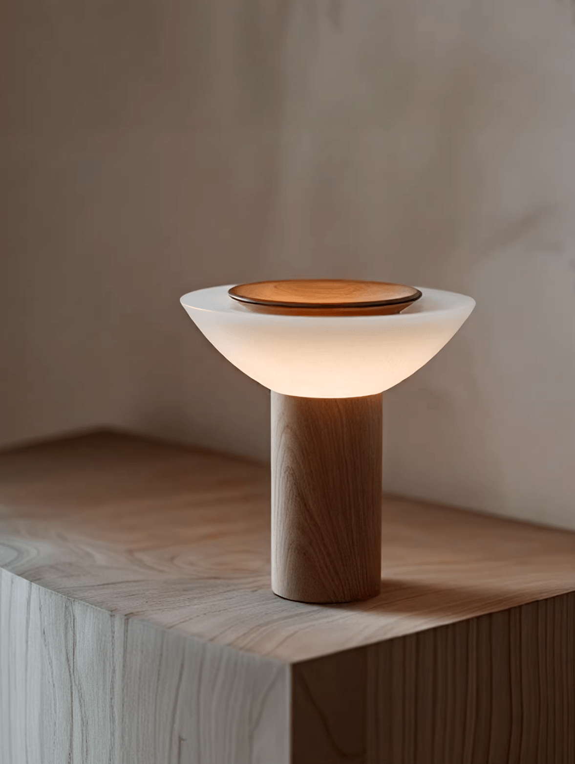Iridescence Wood Table Lamp