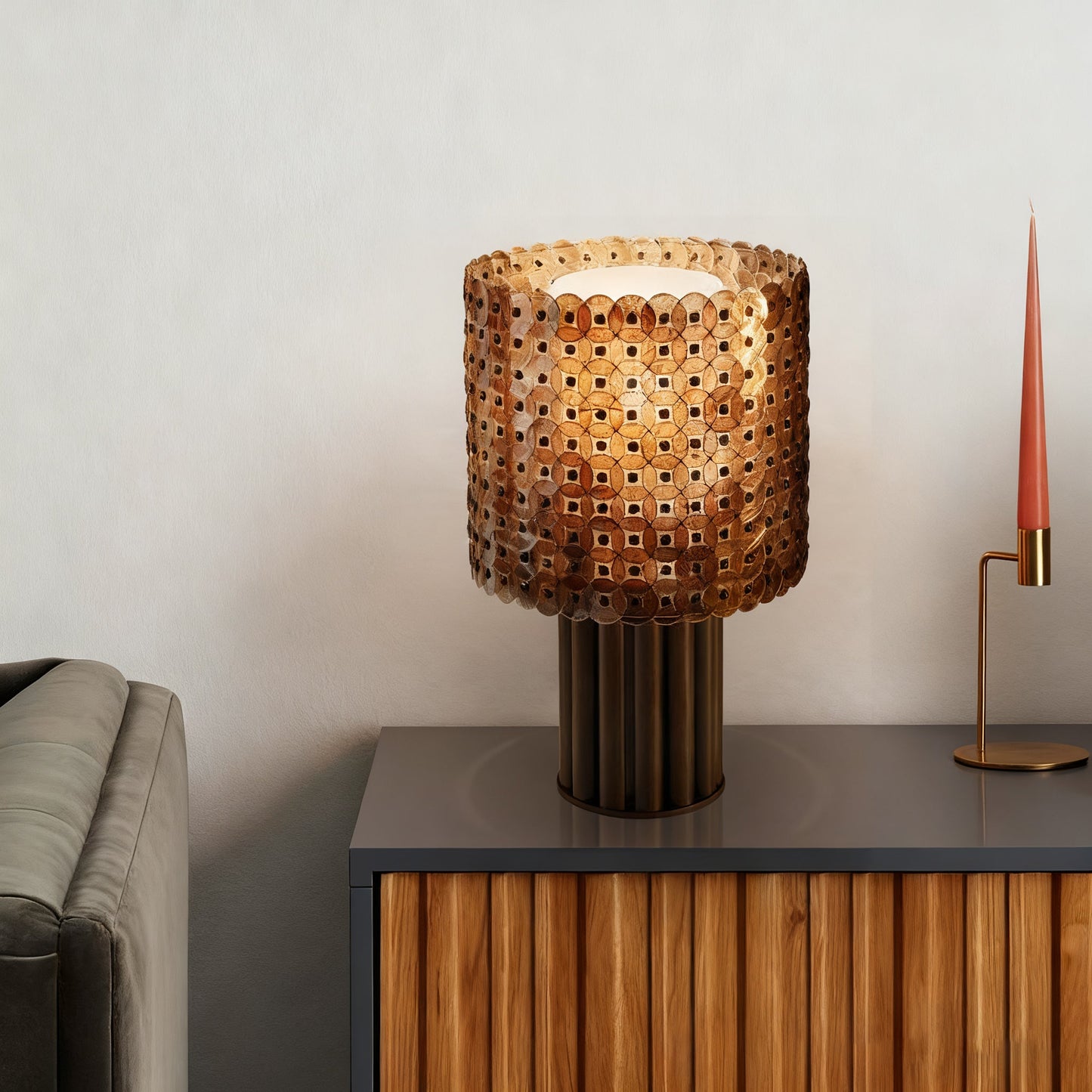 Aurora Mica Disc Table Lamp