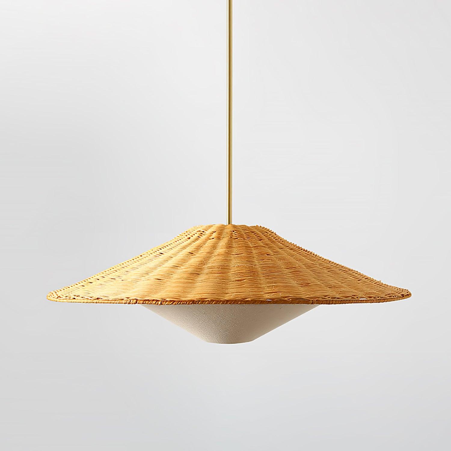 Rattan Hat Pendant Light