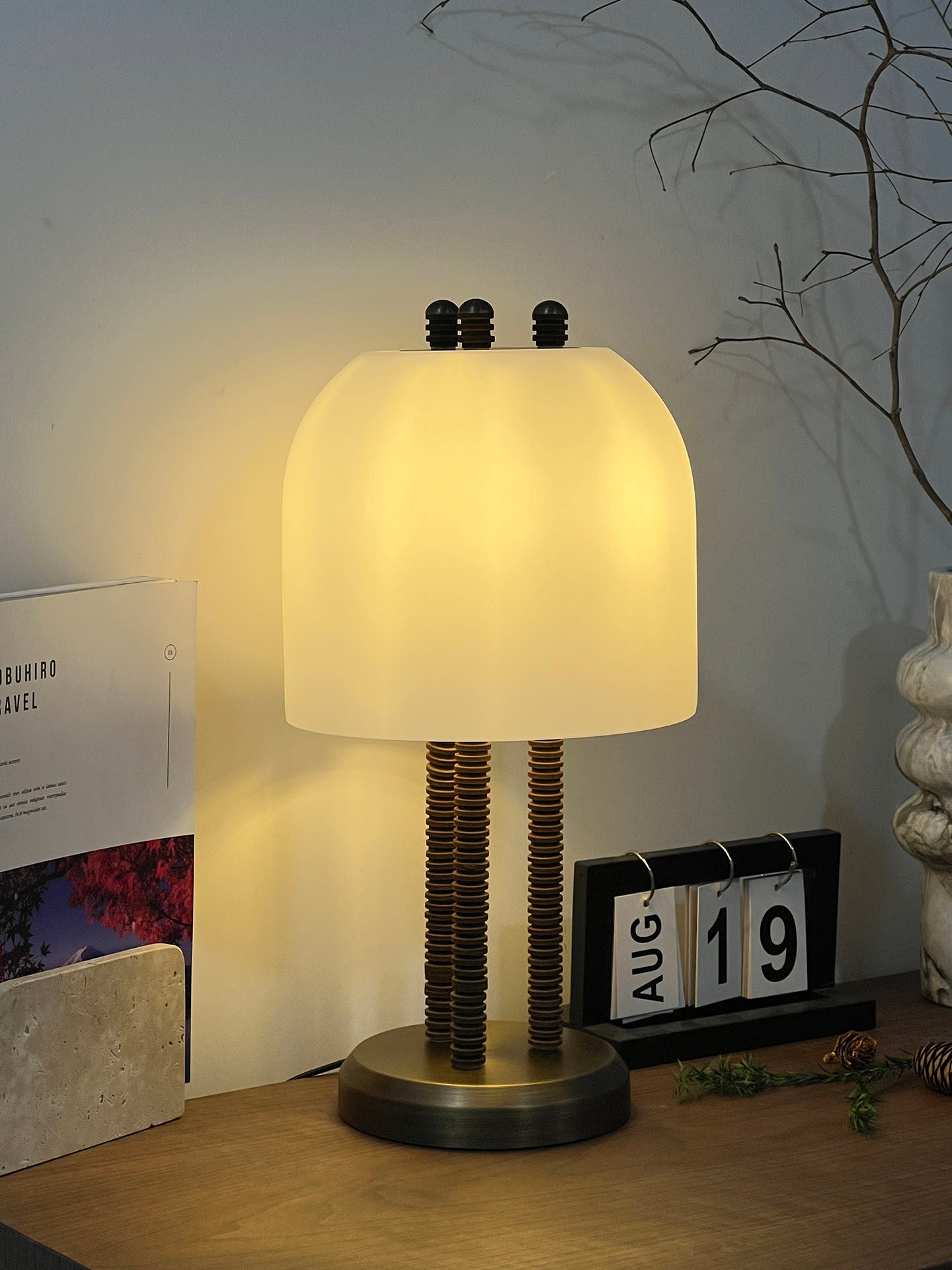 Halo Ribbed Column Table Lamp