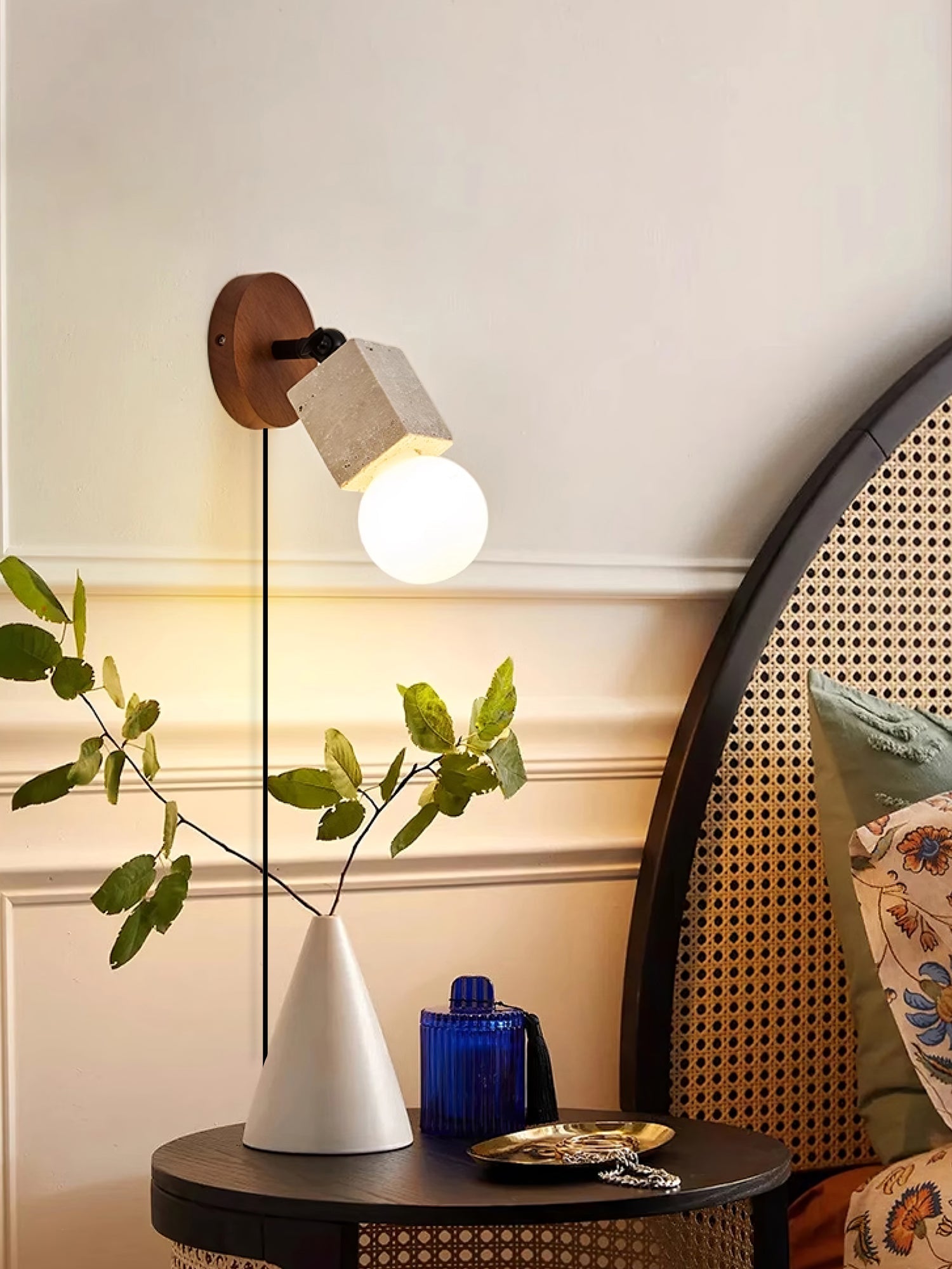 Versa Stone Adjustable Plug-in Wall Light