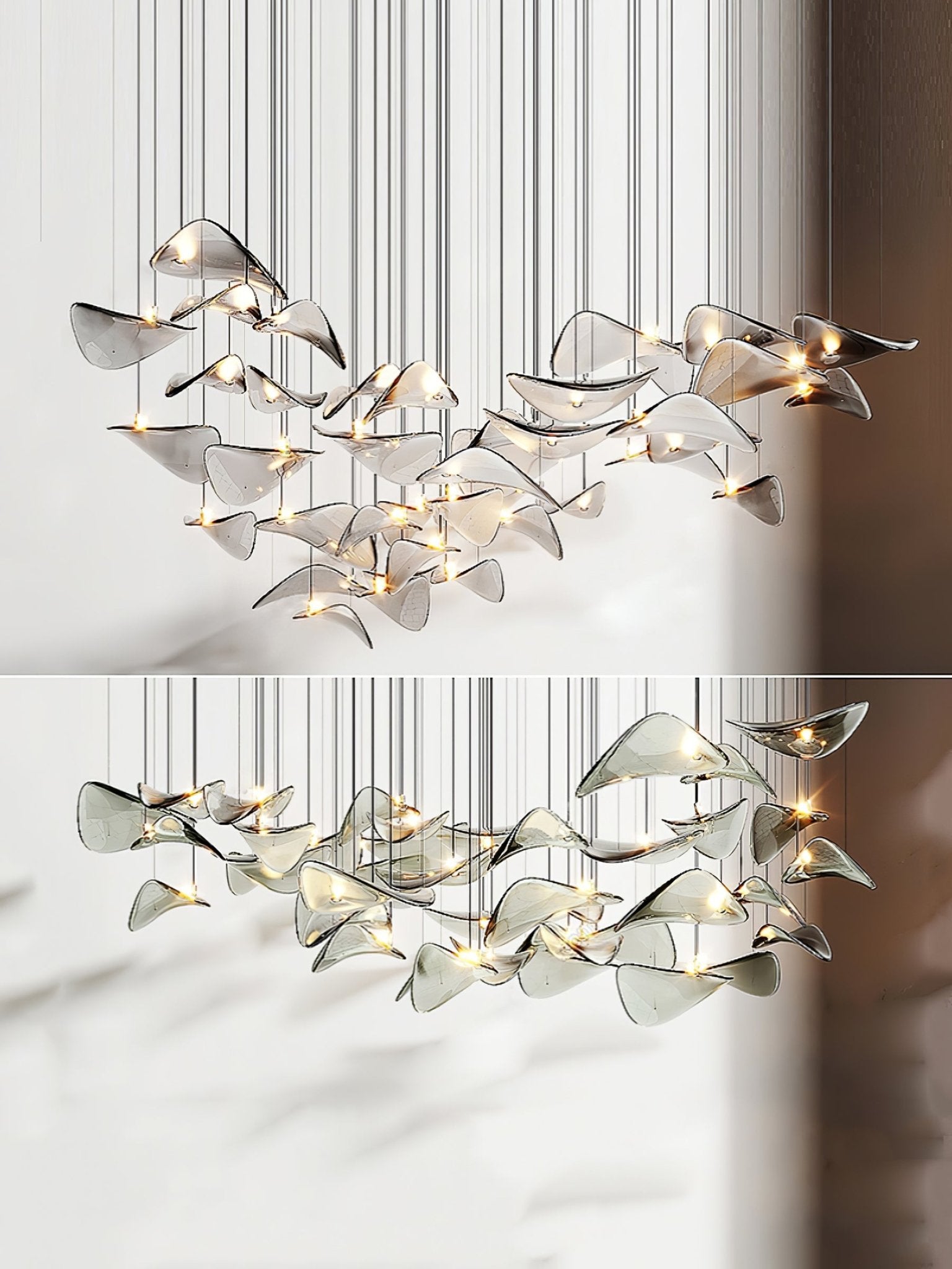 Wave Floating Leaf Chandelier